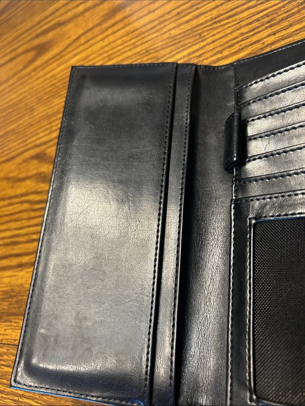 Guess Black Leather Clutch Wallet with Silver Bar Detail